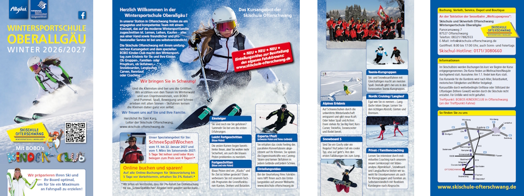 Flyer 2026/2027 der Wintersportschule Oberallgäu GmbH | Skischule Ofterschwang